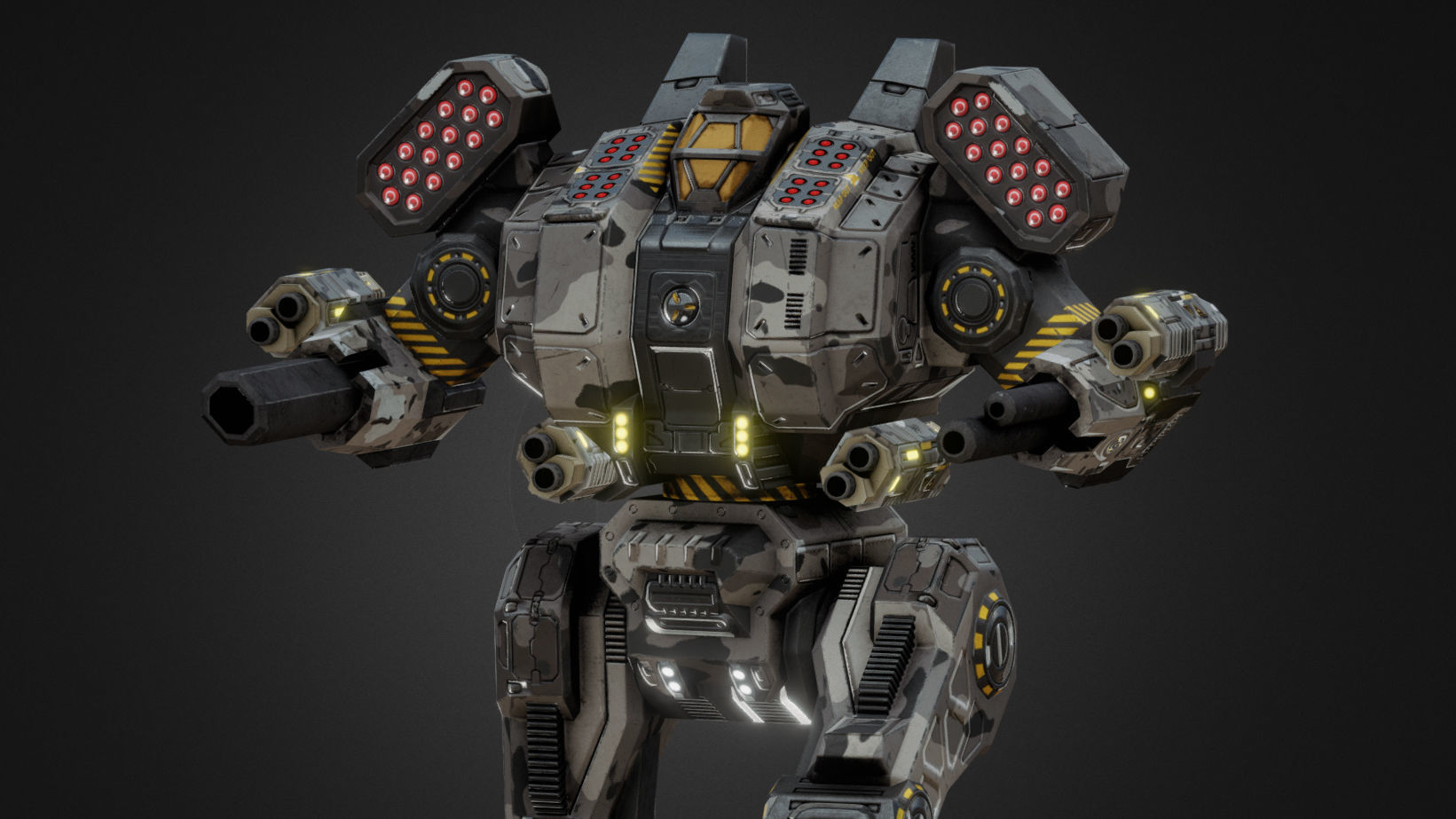 Spartan BattleMech Low-poly 3D model_11
