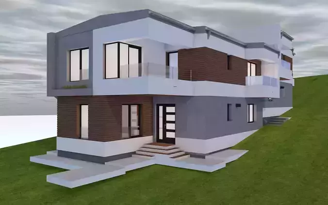 house modern on hill