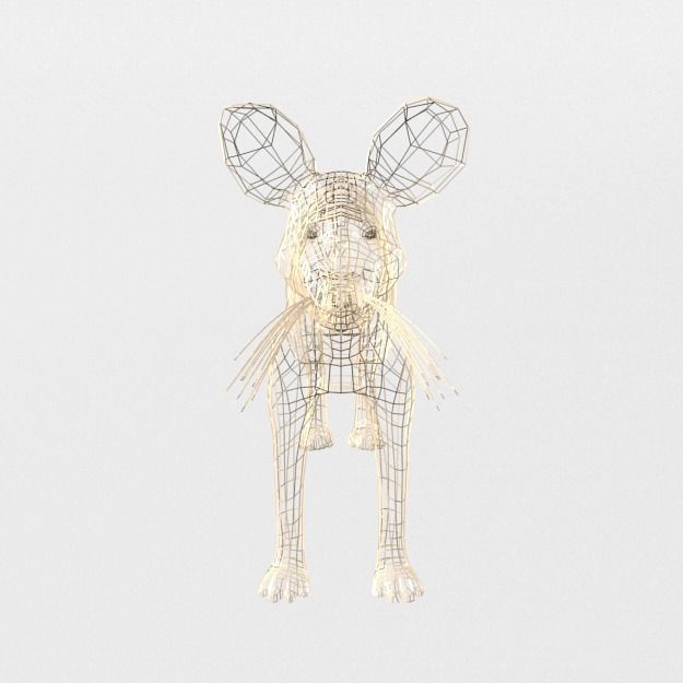 African Hunting Wild Dog Low-poly 3D model_6