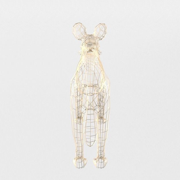 African Hunting Wild Dog Low-poly 3D model_5