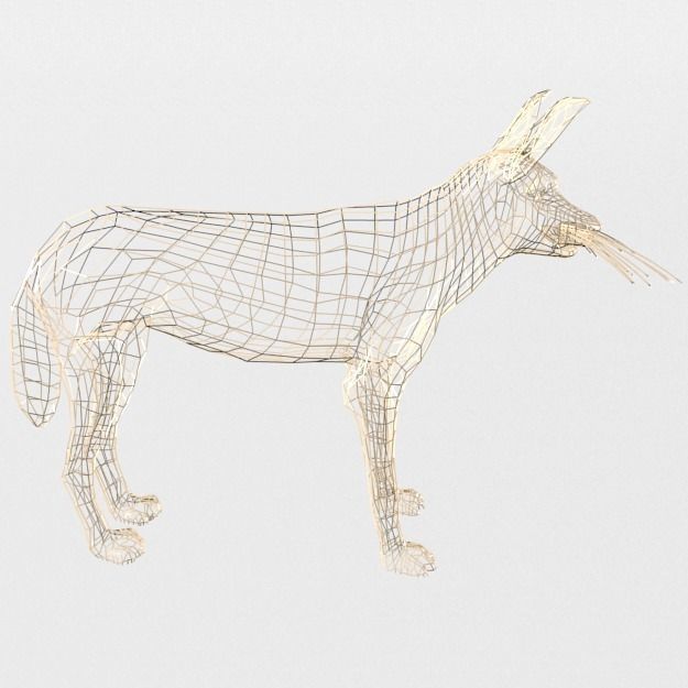 African Hunting Wild Dog Low-poly 3D model_7