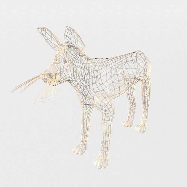 African Hunting Wild Dog Low-poly 3D model_4