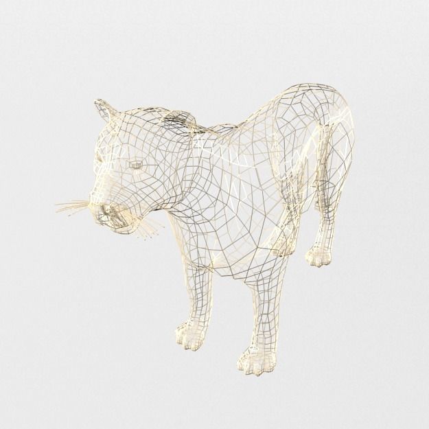 Cougar panther Low-poly 3D model_4