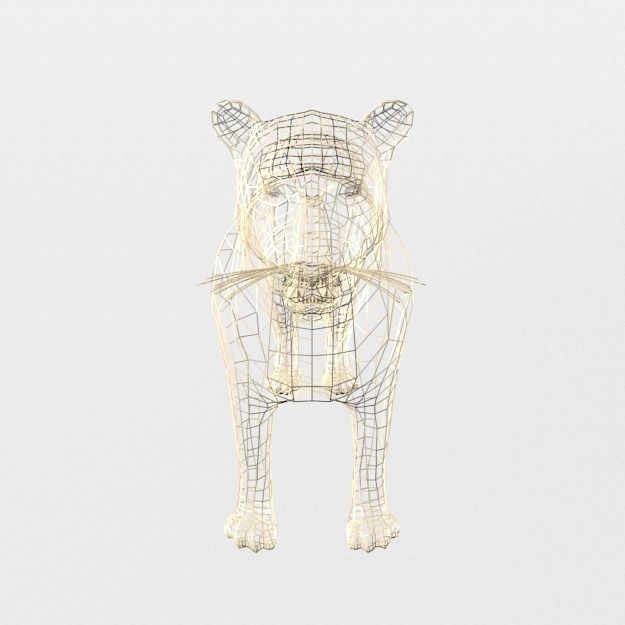 Cougar panther Low-poly 3D model_6