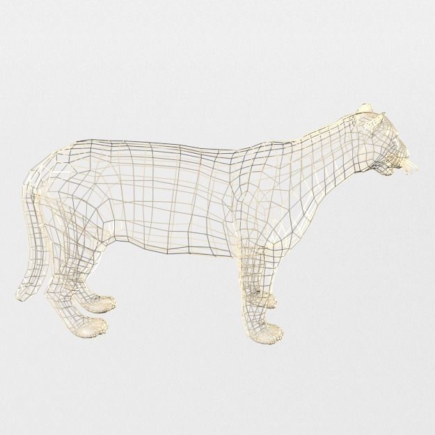 Cougar panther Low-poly 3D model_7