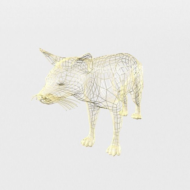 Aardwolf hyena Low-poly 3D model_4