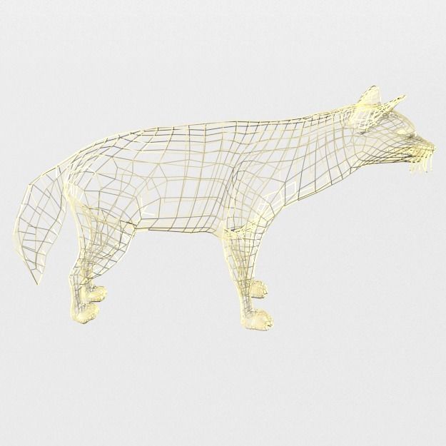 Aardwolf hyena Low-poly 3D model_7