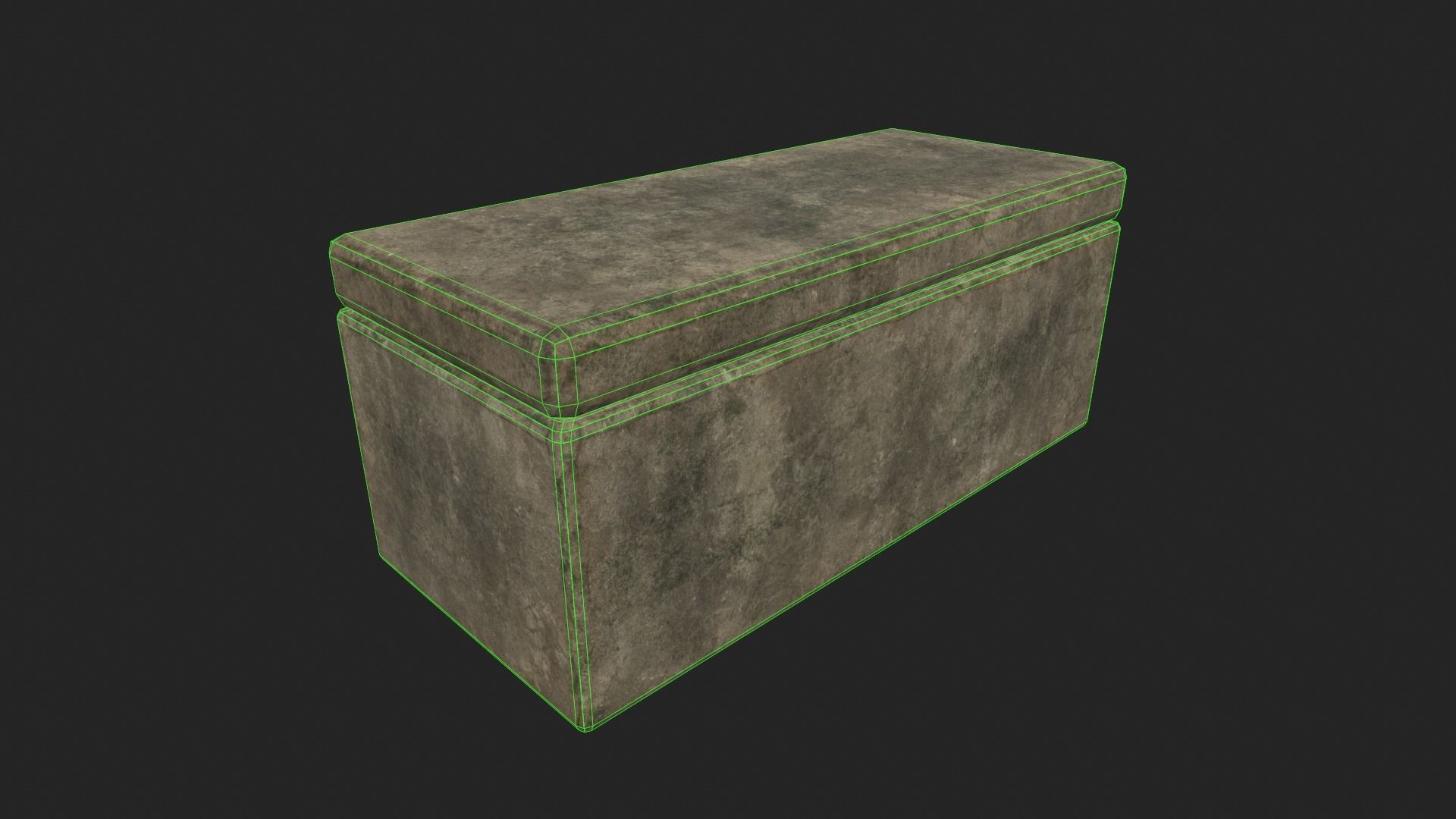 Tomb 3 - PBR concrete box Low-poly 3D model_7