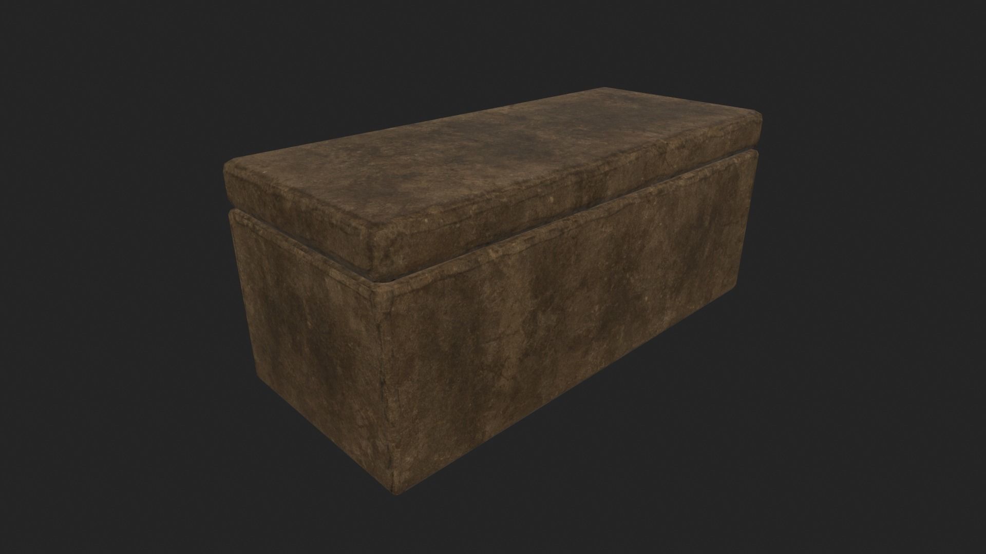 Tomb 3 - PBR concrete box Low-poly 3D model_8