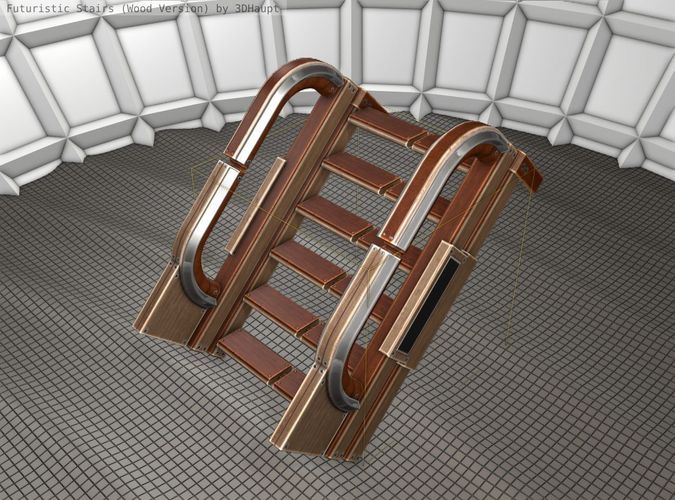 Wood Stairs Construction Element 2  Low-poly 3D model