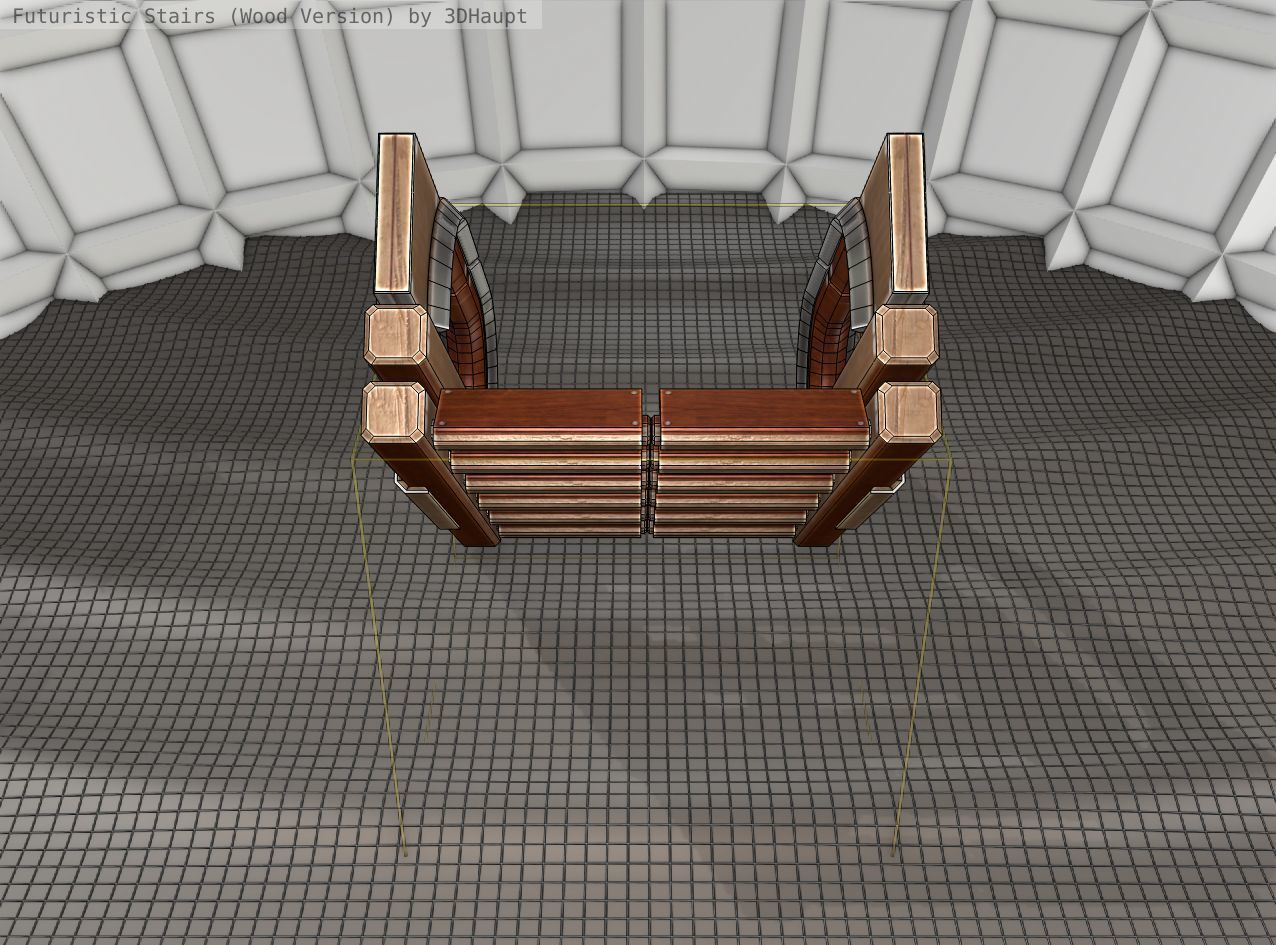 Wood Stairs - Construction Element 3 Low-poly 3D model_2