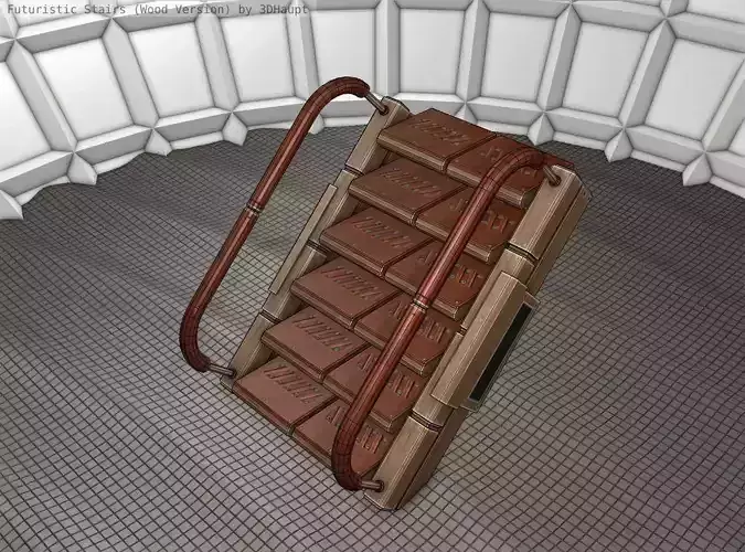 Wood Stairs - Construction Element 7 Low-poly 3D model