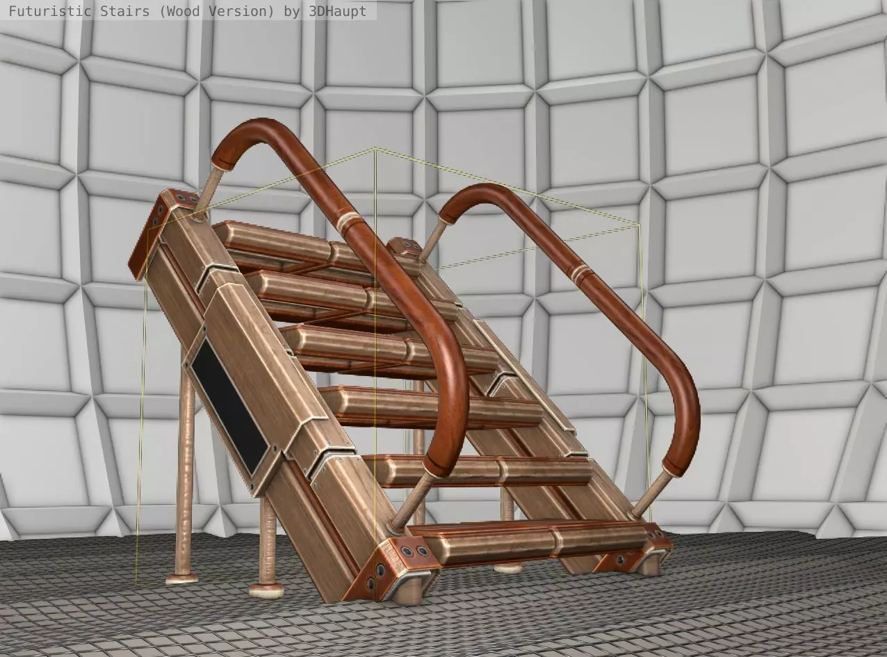 Wood Stairs - Construction Element 8 Low-poly 3D model