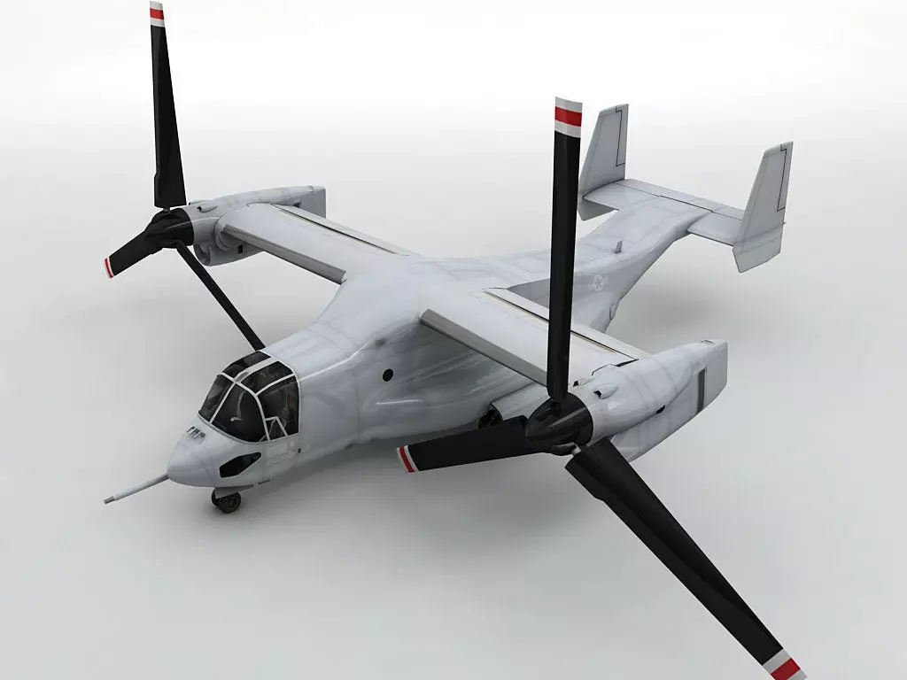 V-22 Osprey Helicopter  -2 Low-poly 3D model_0