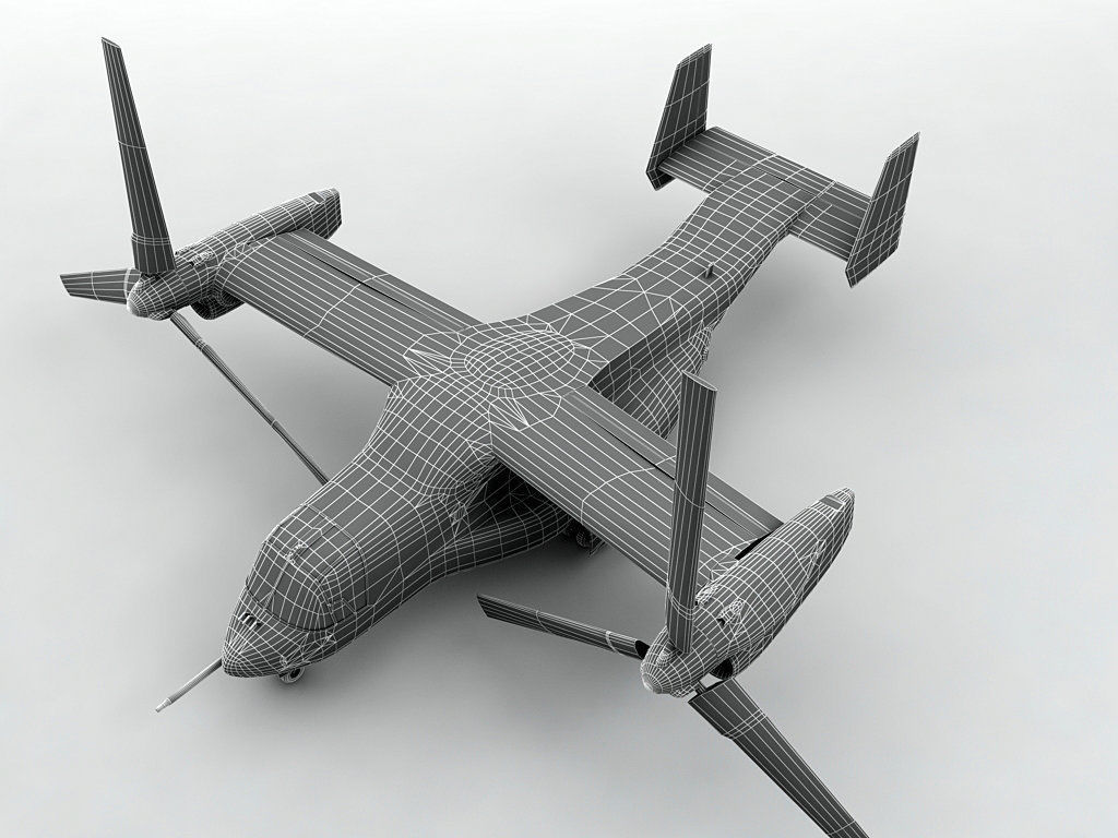 V-22 Osprey Helicopter  -2 Low-poly 3D model_2
