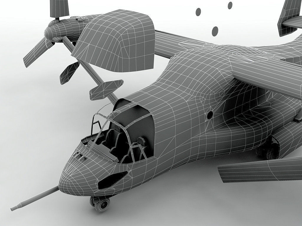 V-22 Osprey Helicopter  -2 Low-poly 3D model_4