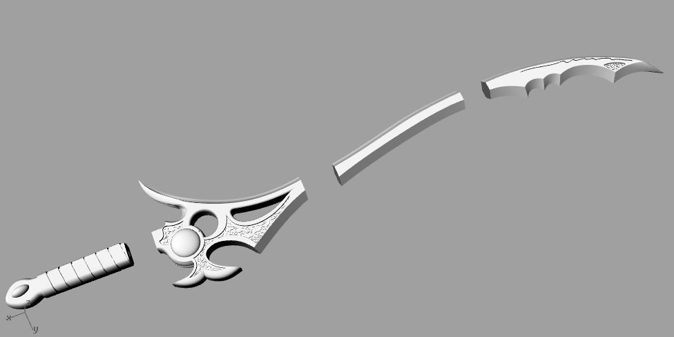 Sword of Darkness green power ranger 3D print model_4