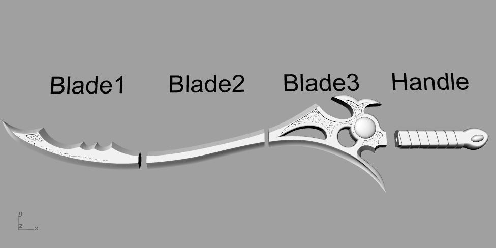 Sword of Darkness green power ranger 3D print model_7