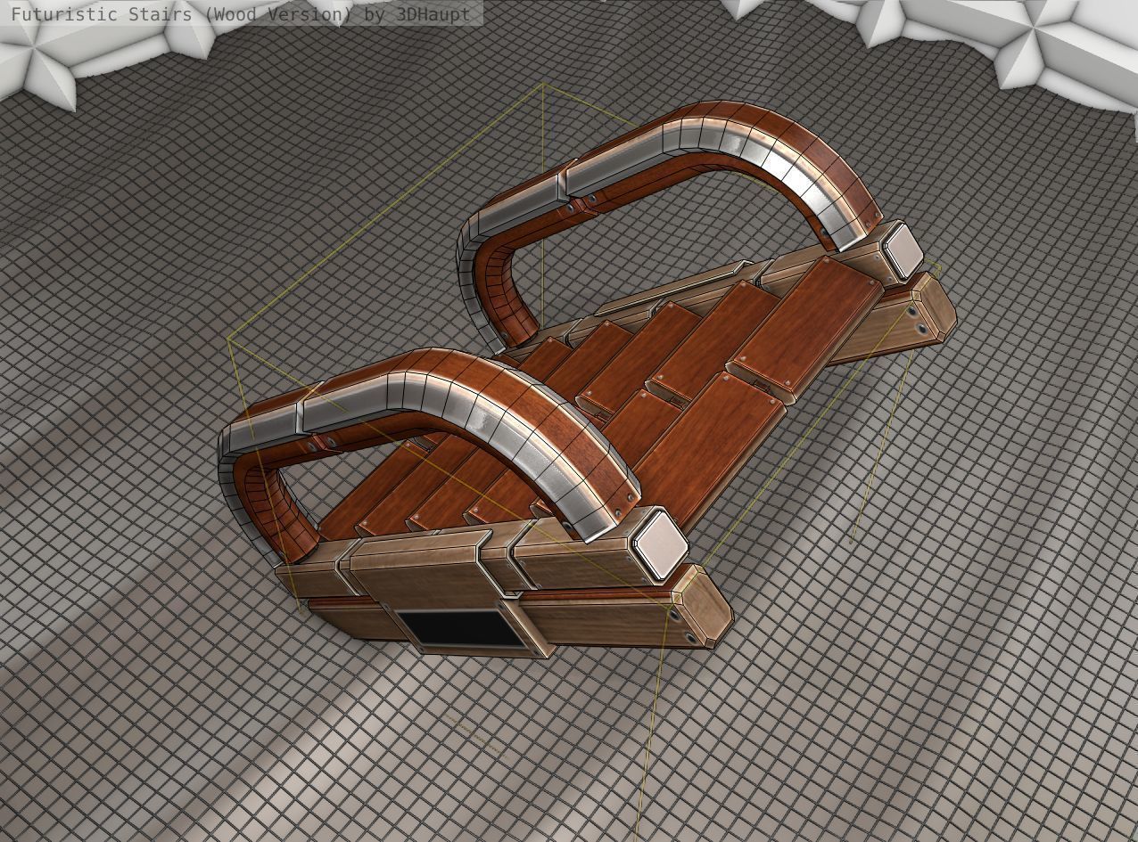 Wood Stairs Construction Element 11  Low-poly 3D model_17