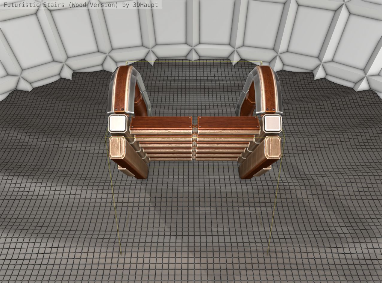 Wood Stairs Construction Element 11  Low-poly 3D model_3