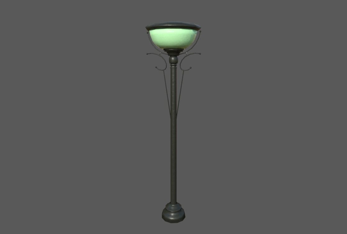 environment Street lights set Low-poly 3D model_2