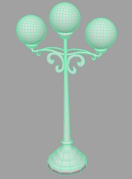 environment Street lights set Low-poly 3D model_12