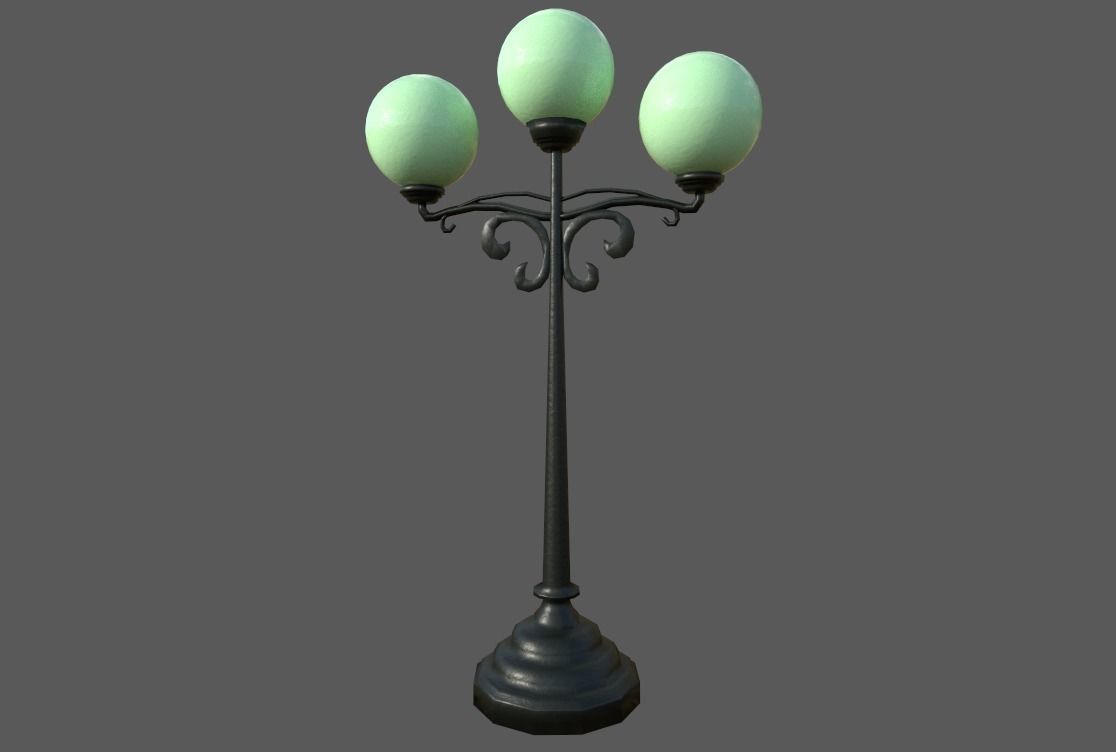 environment Street lights set Low-poly 3D model_6