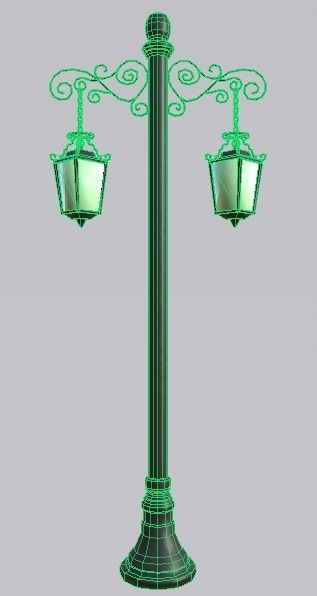 environment Street lights set Low-poly 3D model_7