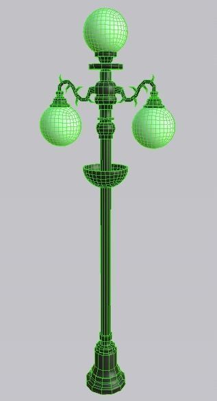 environment Street lights set Low-poly 3D model_11