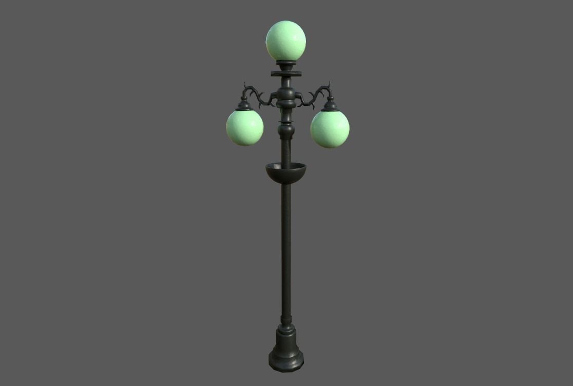 environment Street lights set Low-poly 3D model_5