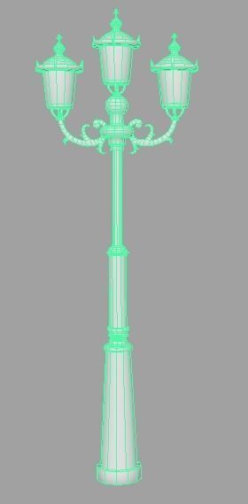environment Street lights set Low-poly 3D model_10
