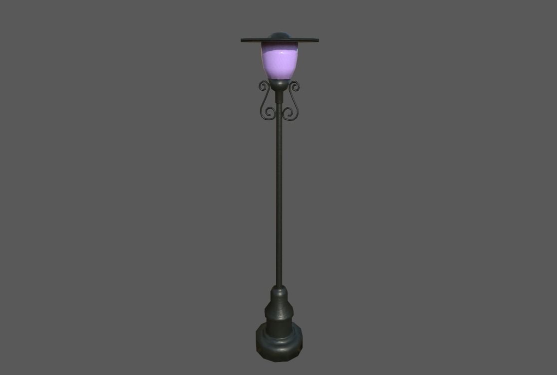 environment Street lights set Low-poly 3D model_7