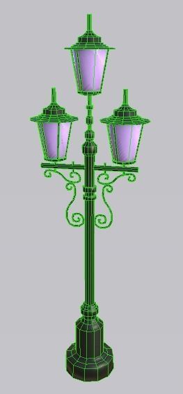 environment Street lights set Low-poly 3D model_12