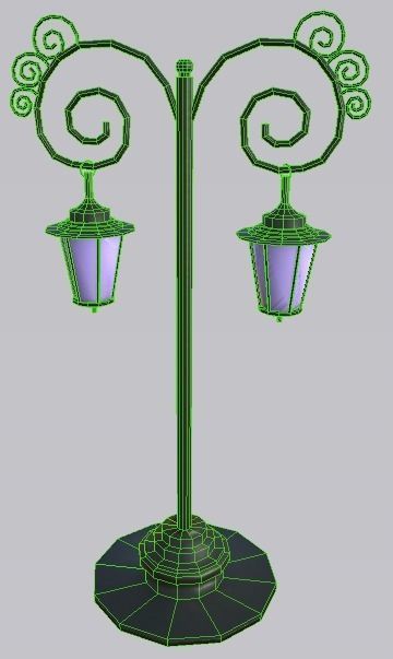 environment Street lights set Low-poly 3D model_8