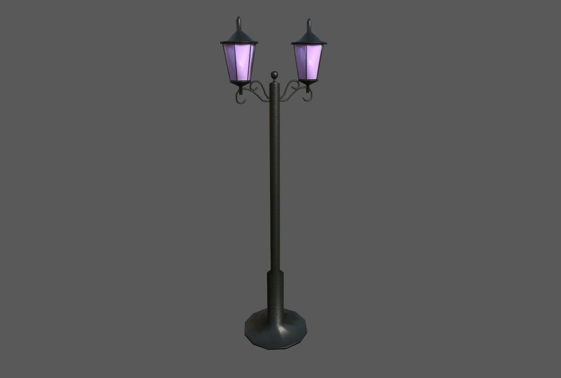 environment Street lights set Low-poly 3D model_4