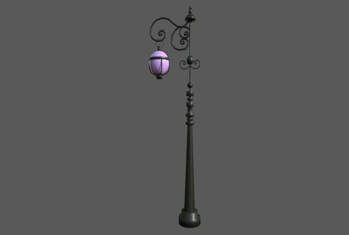 environment Street lights set Low-poly 3D model_5
