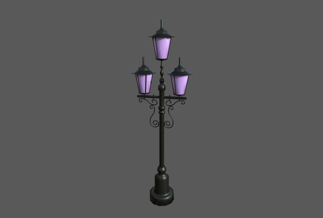 environment Street lights set Low-poly 3D model_6