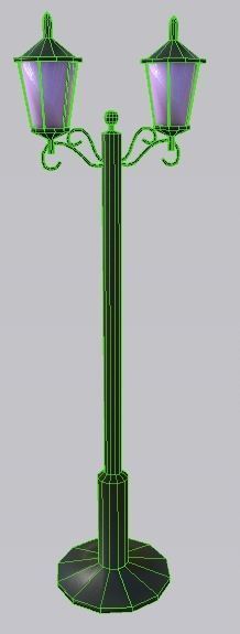 environment Street lights set Low-poly 3D model_10