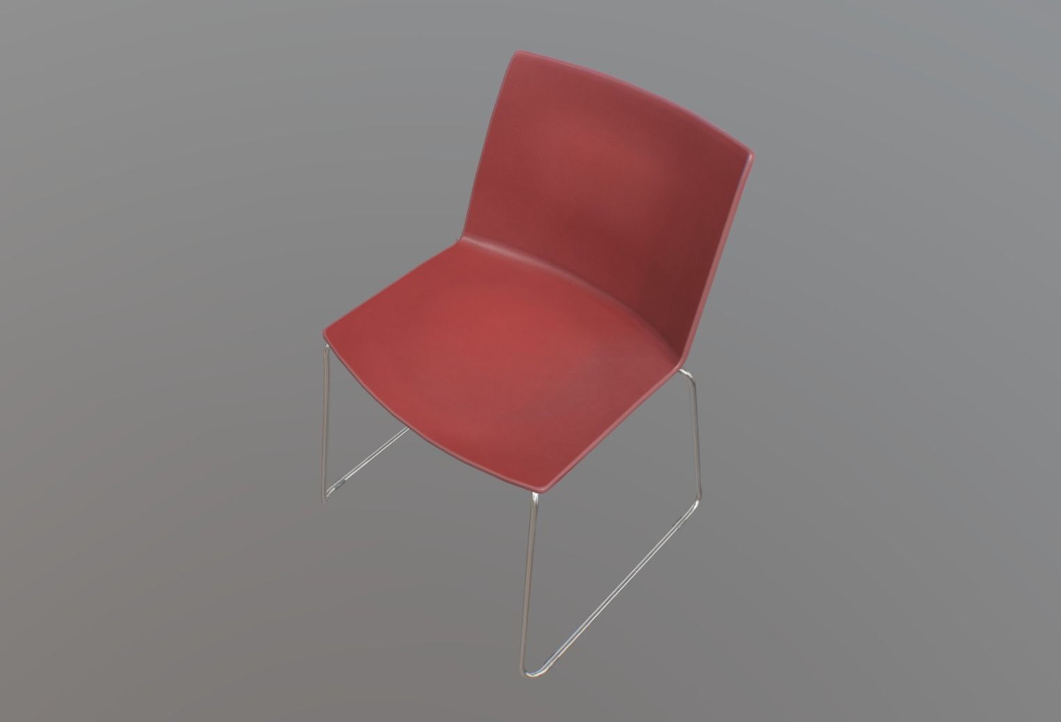 Plastic Chair Low-poly 3D model_3