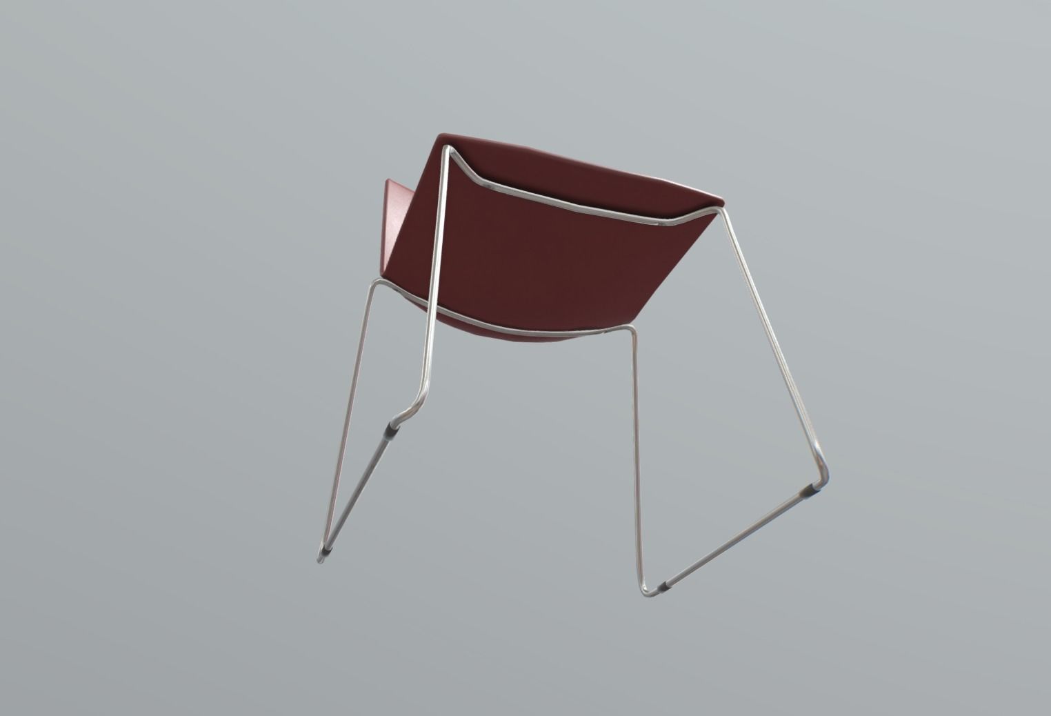 Plastic Chair Low-poly 3D model_5