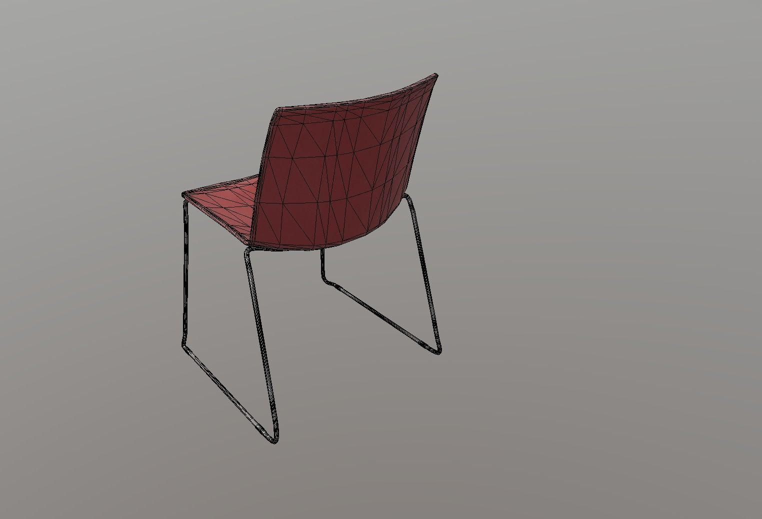 Plastic Chair Low-poly 3D model_9