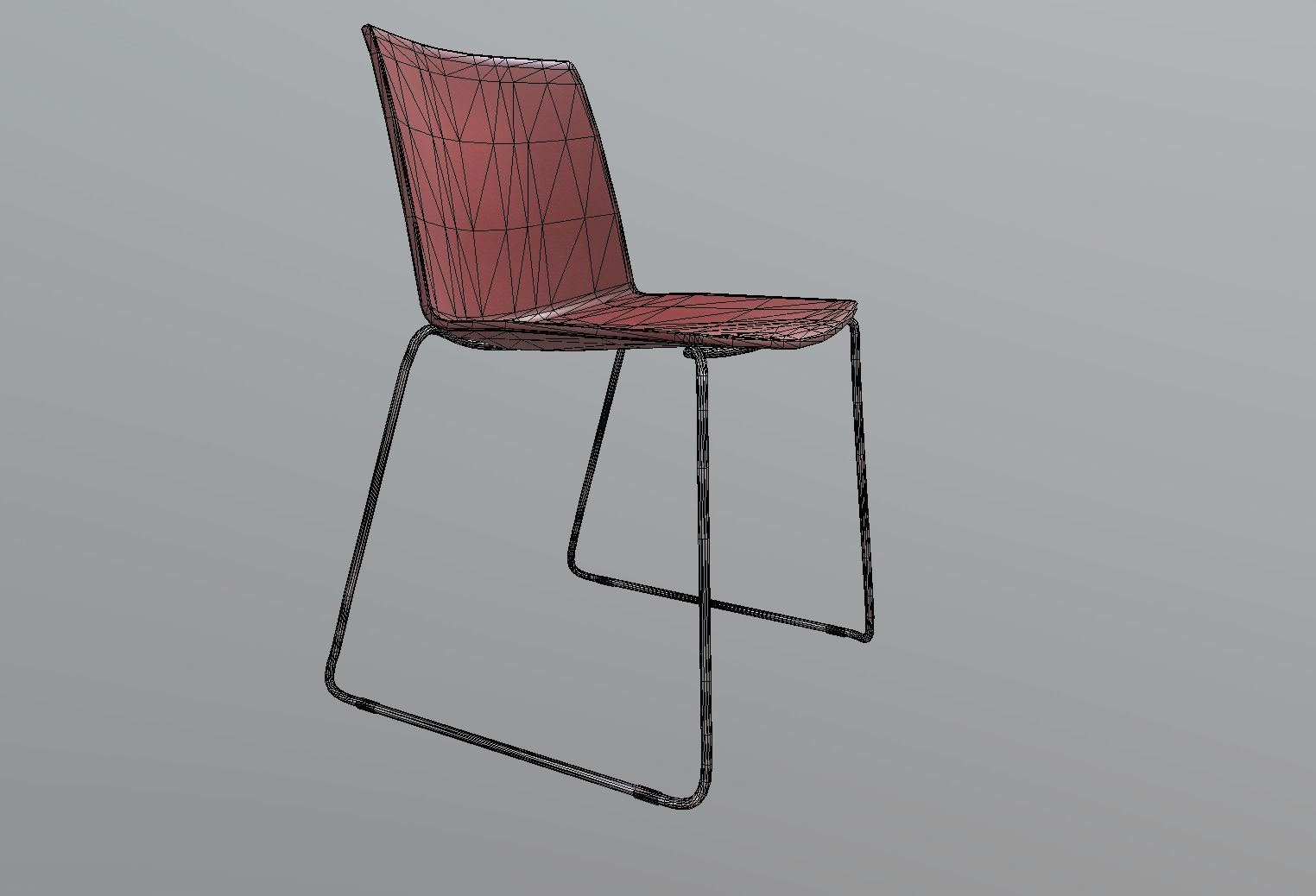 Plastic Chair Low-poly 3D model_7