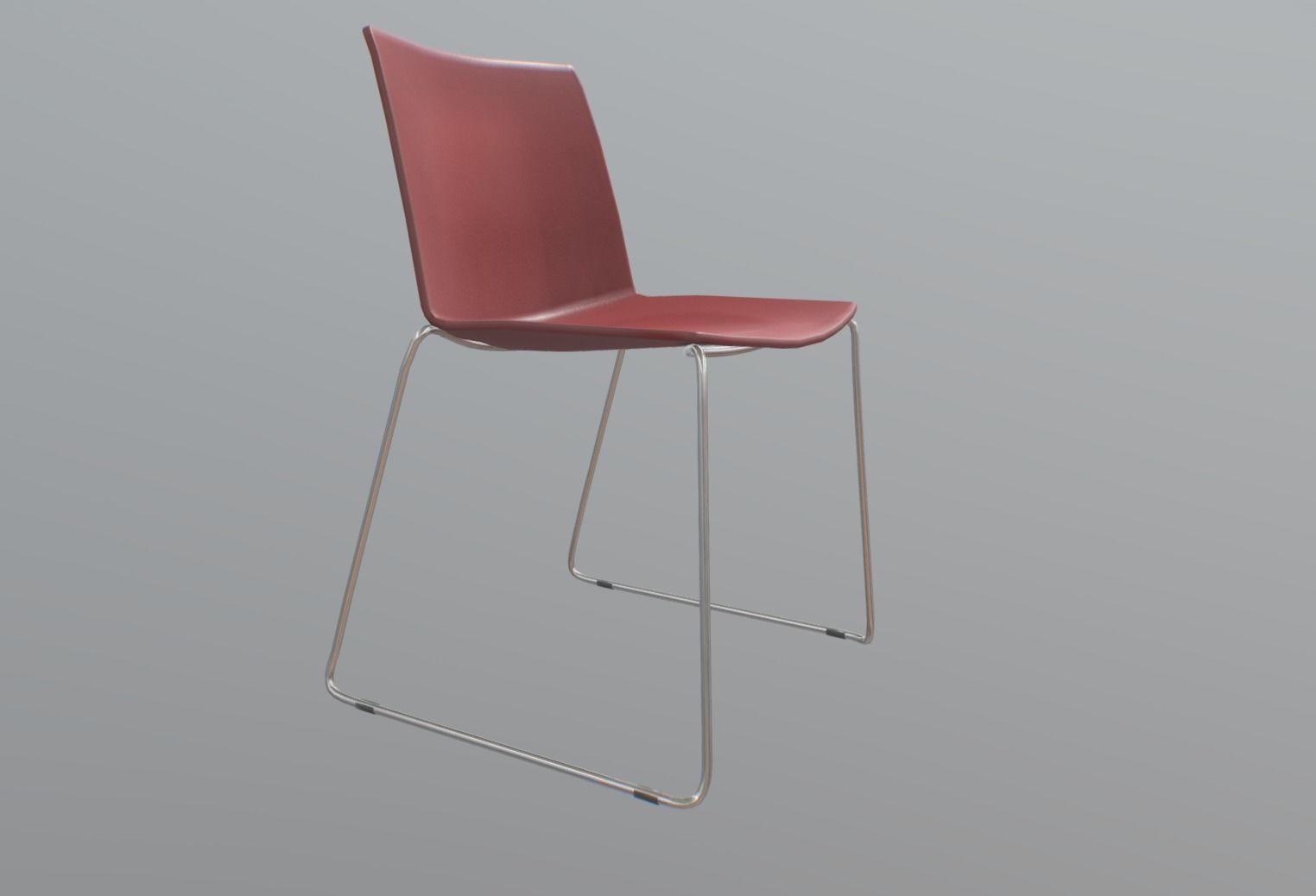 Plastic Chair Low-poly 3D model_6