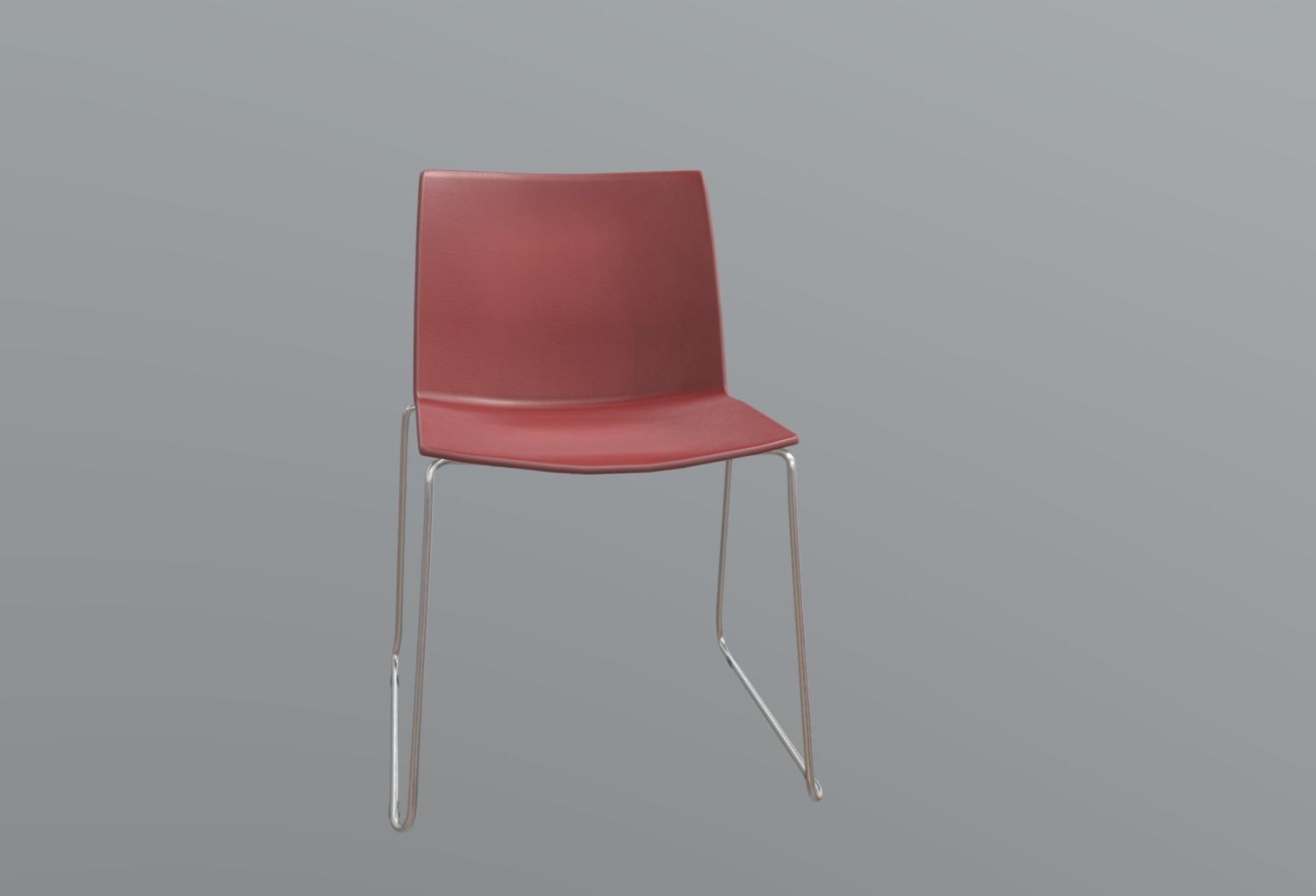 Plastic Chair Low-poly 3D model_4