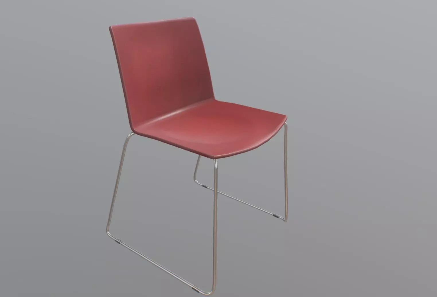 Plastic Chair Low-poly 3D model_0