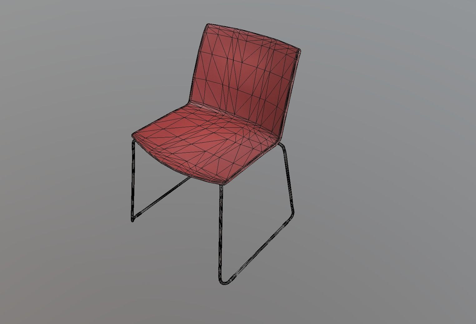 Plastic Chair Low-poly 3D model_8