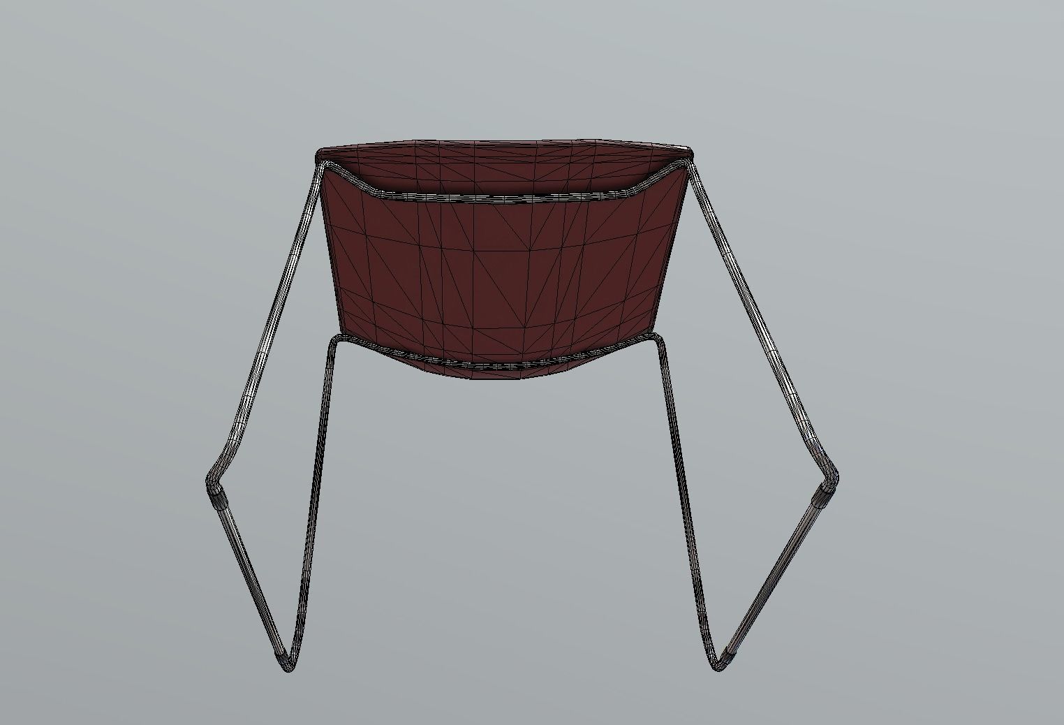 Plastic Chair Low-poly 3D model_10