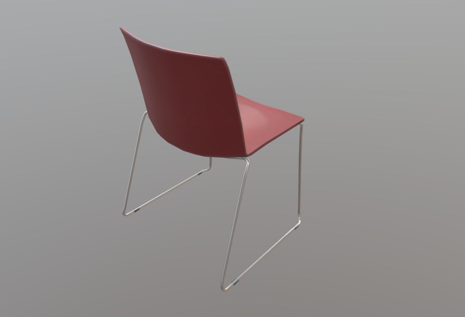 Plastic Chair Low-poly 3D model_1
