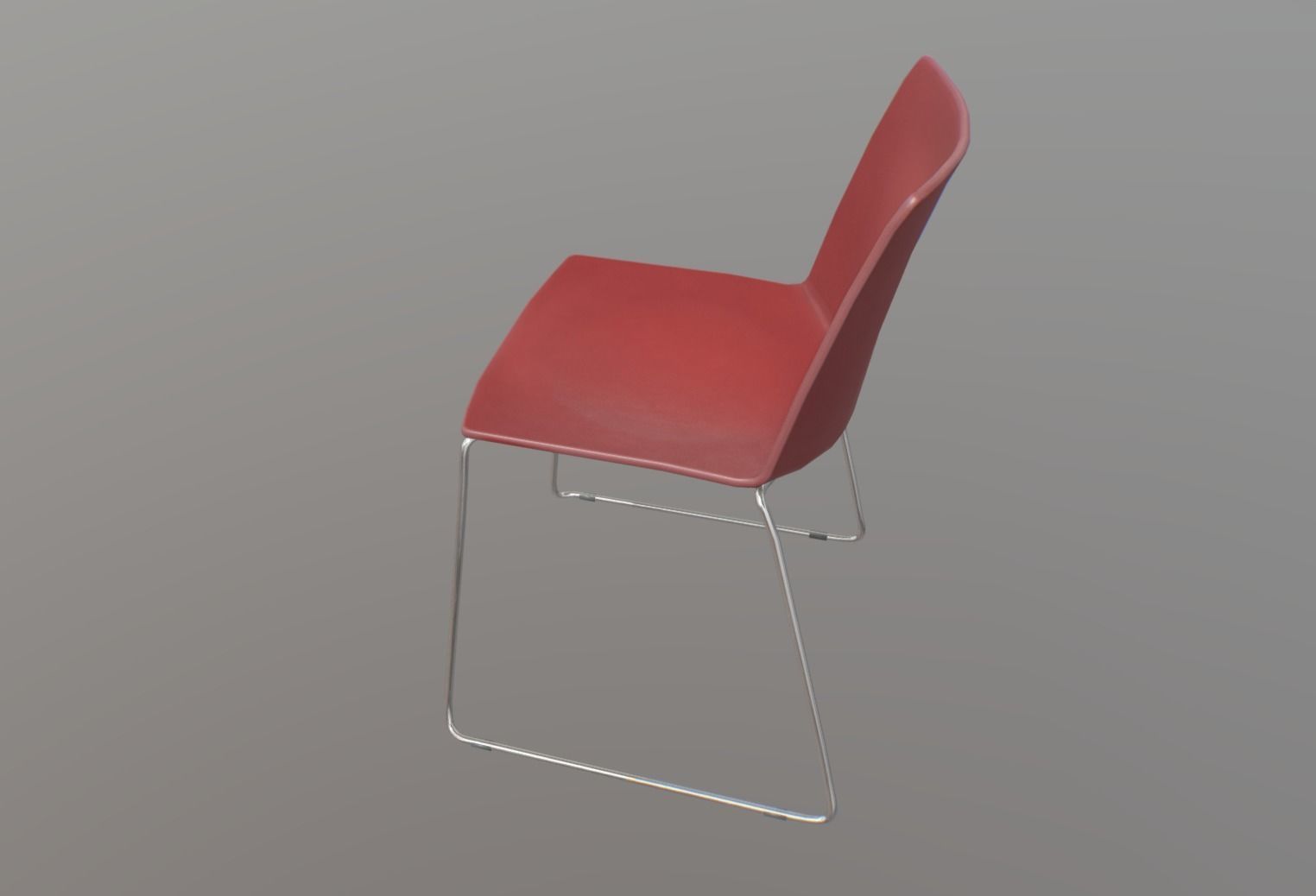 Plastic Chair Low-poly 3D model_2