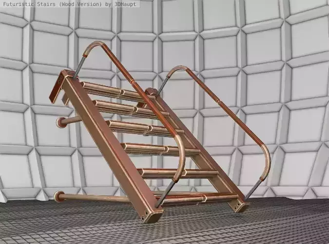 Wood Stairs Construction Element 17 Low-poly 3D model